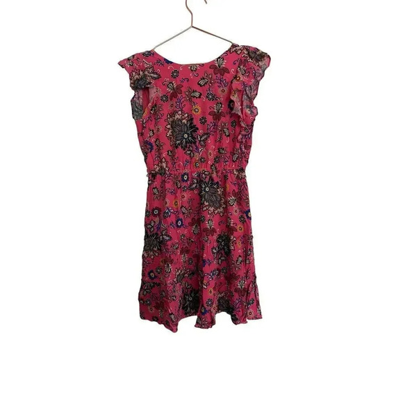 Loft Women's Pink Sleeveless V-Neck Floral Wrap Dress Size XS - Picture 4 of 4